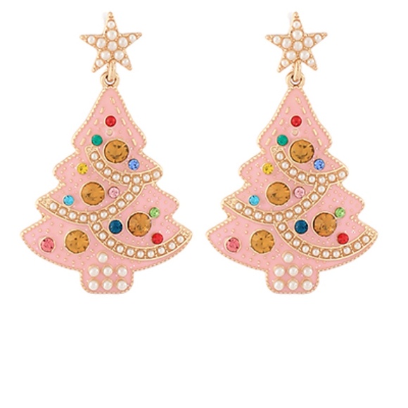 Jewel Christmas Tree Drop Earrings - Picture 1 of 1
